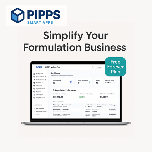 PIPPS Maker Calc: Product Formulation & Cost Management Tool for Manufacturers