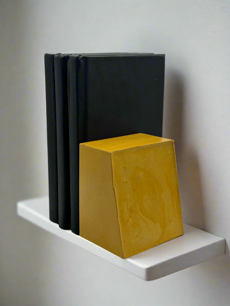 Modern Rustic Concrete Bookends – Custom Color & Base Options (Single or Pair)