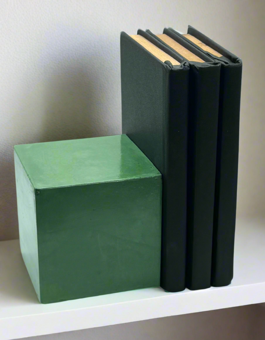 Heavy Concrete Bookends with 16 Custom Color Options - Modern Geometric Design