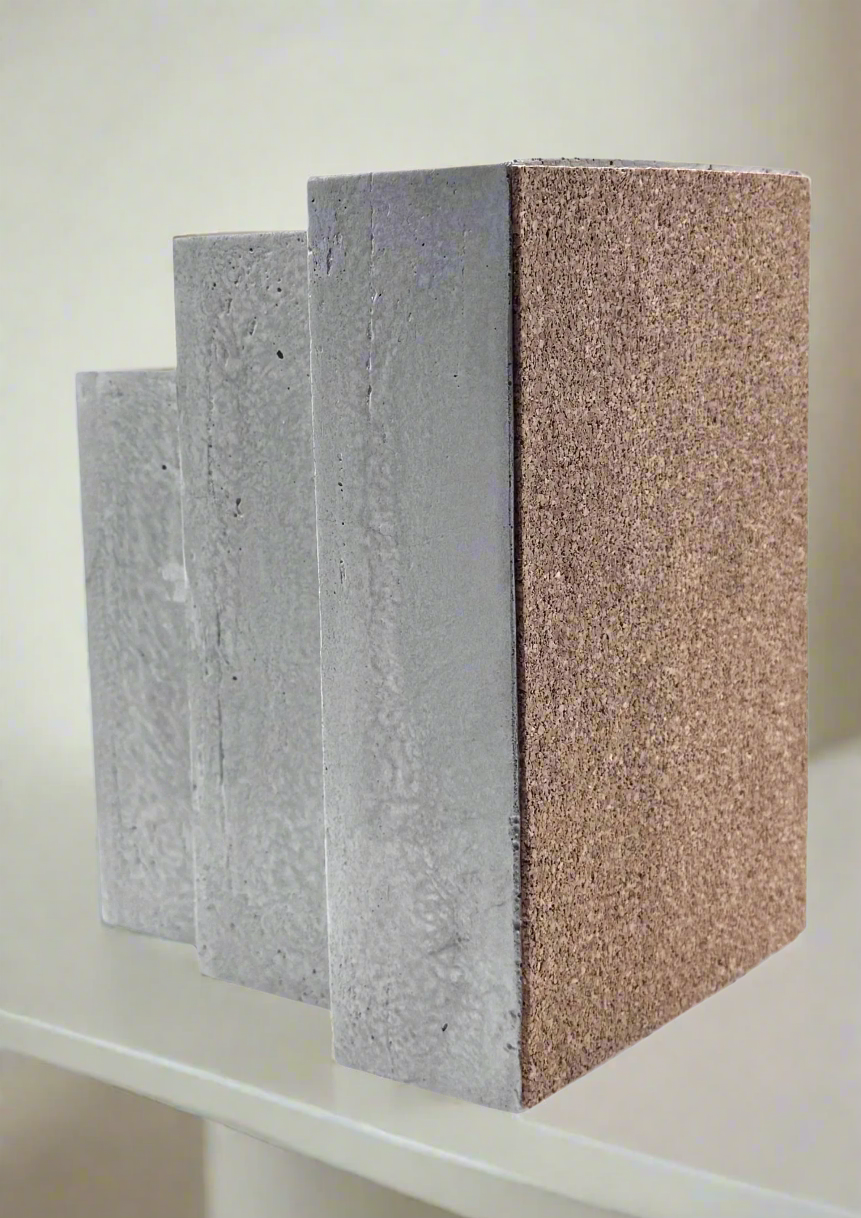 Modern Heavy Concrete Bookend – Industrial Desk Decor with Cork / Felt Pads, Geometric Design, 16 Colors