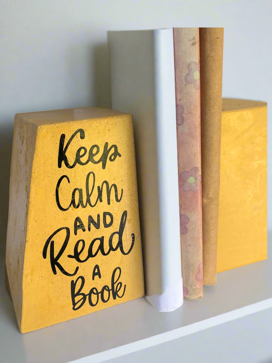 Personalized Concrete Bookend – Fun, Heavy & Customizable for Book Lovers