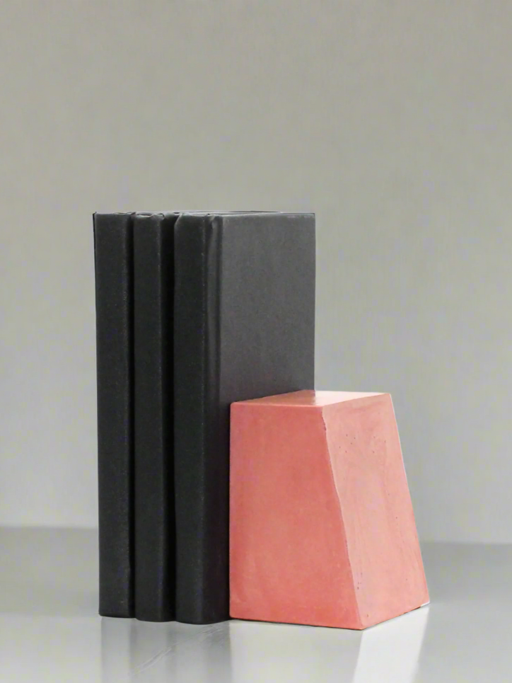 Modern Rustic Concrete Bookends – Custom Color & Base Options (Single or Pair)