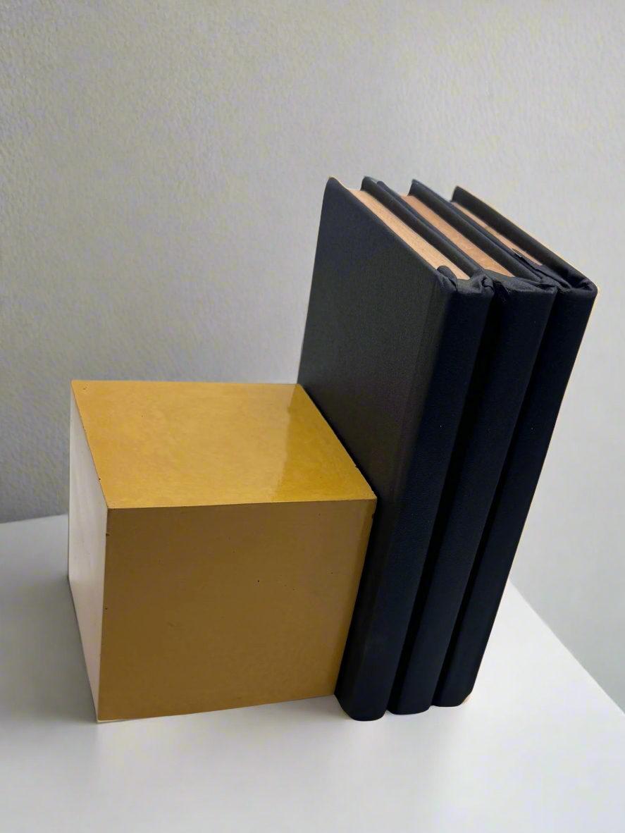 Heavy Concrete Bookends with 16 Custom Color Options - Modern Geometric Design