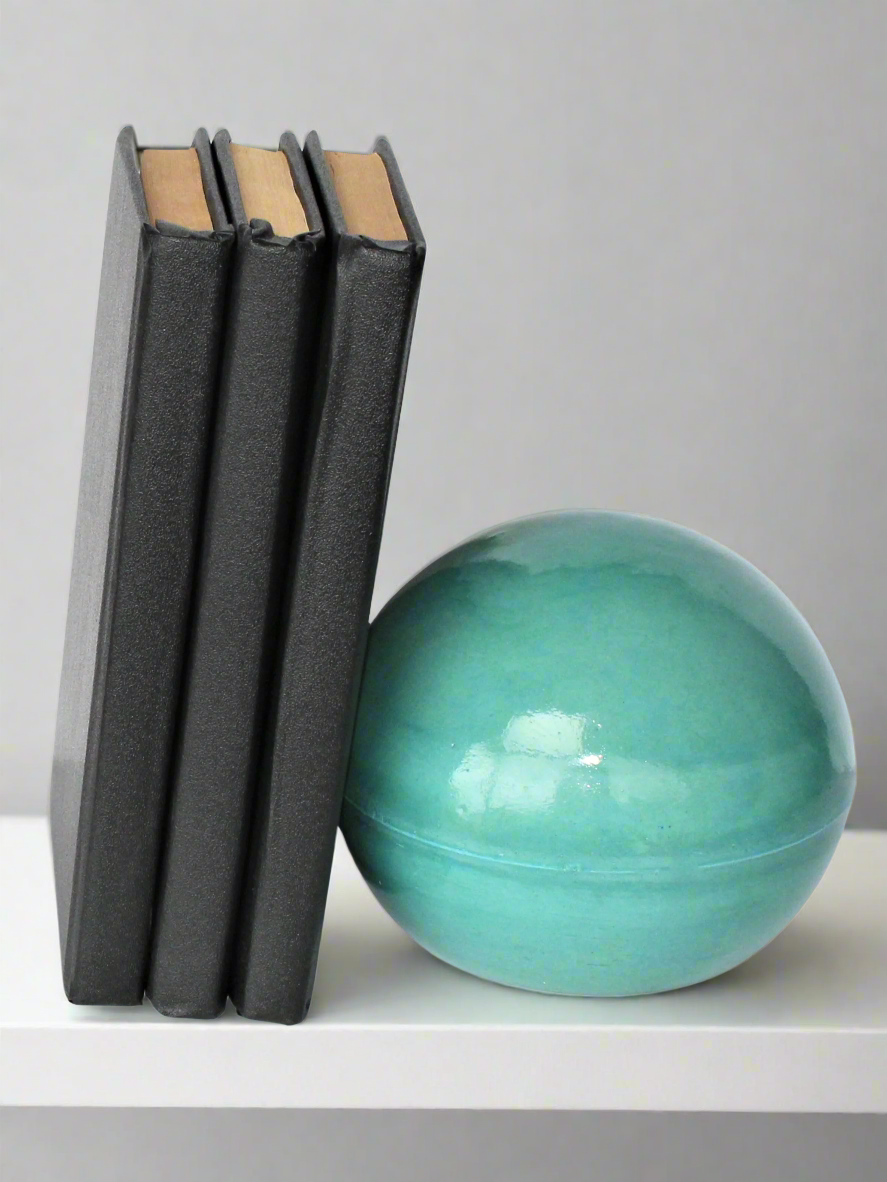 Concrete Spherical Orb Bookend, Doorstop & Heavy Paperweight – Modern Minimalist Décor