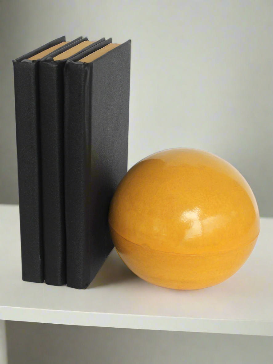 Concrete Spherical Orb Bookend, Doorstop & Heavy Paperweight – Modern Minimalist Décor