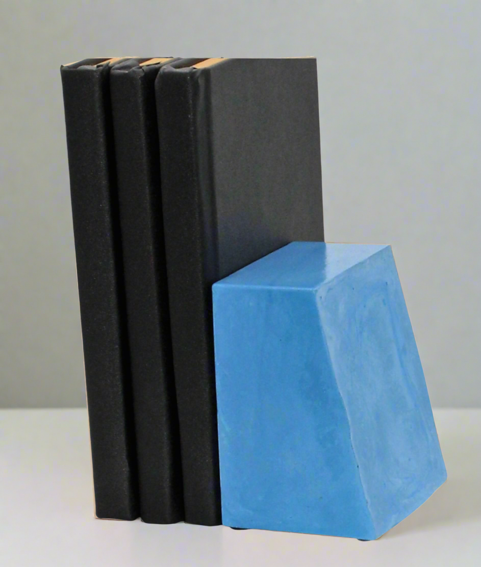 Modern Rustic Concrete Bookends – Custom Color & Base Options (Single or Pair)