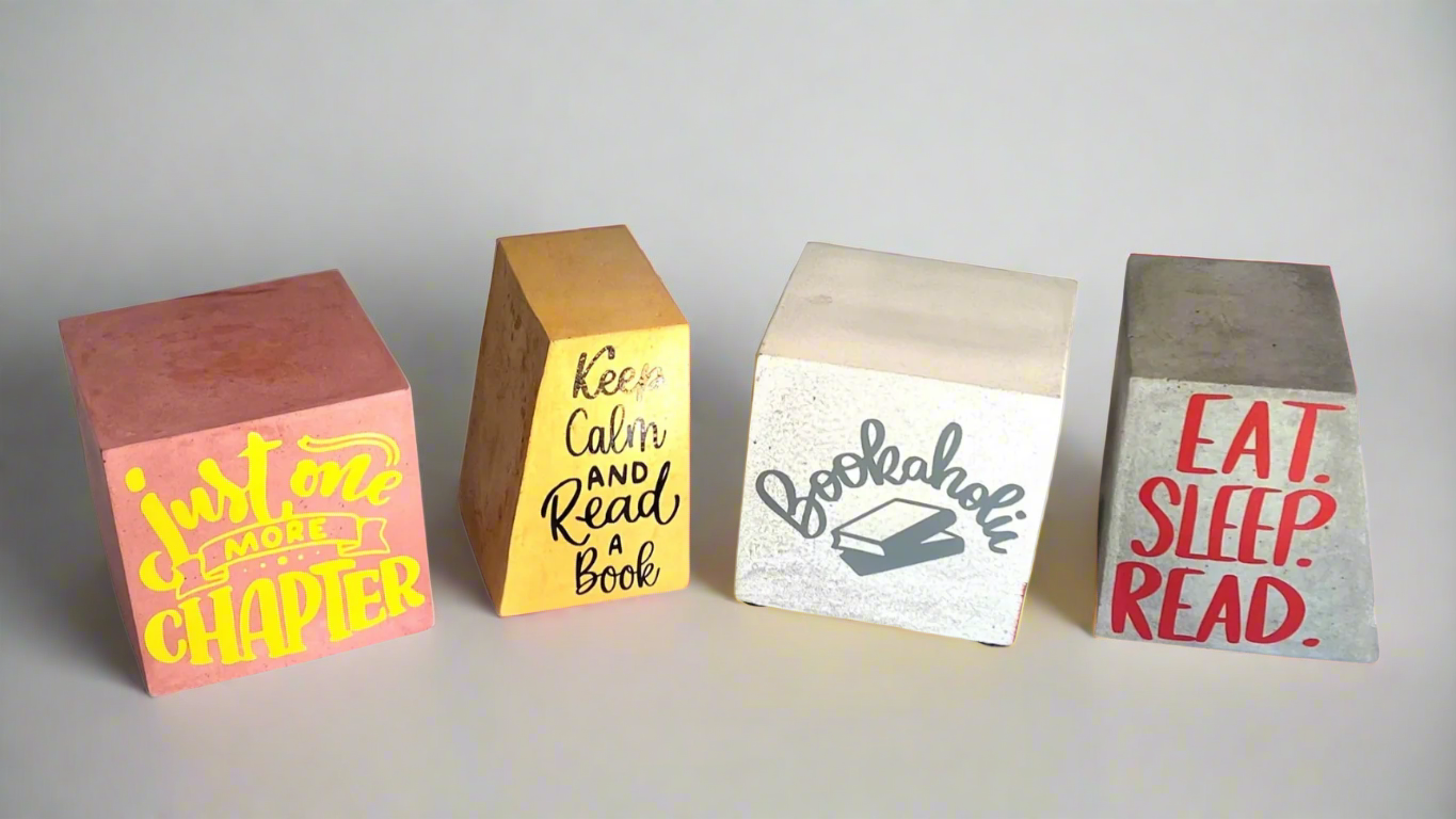 Personalized Concrete Bookend – Fun, Heavy & Customizable for Book Lovers