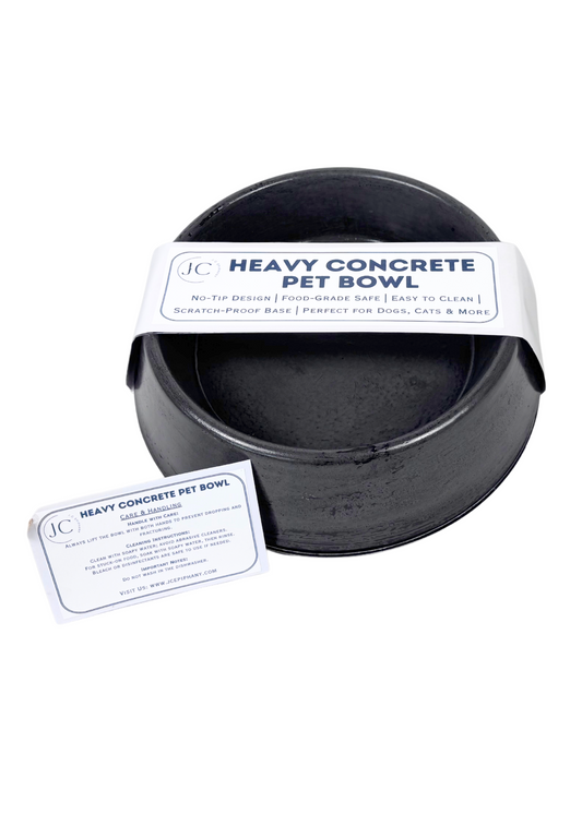 Heavy Concrete No-Spill Pet Bowl: Custom Colors Available