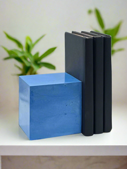 Heavy Concrete Bookends with 16 Custom Color Options - Modern Geometric Design