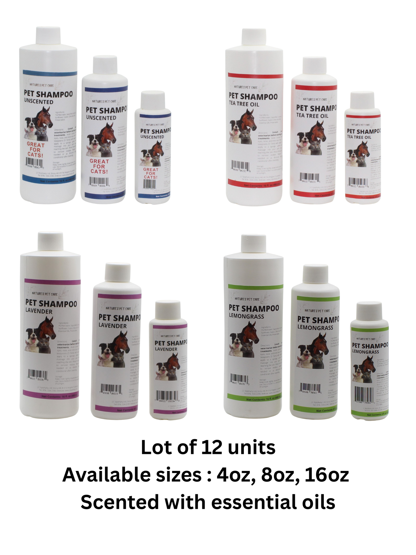Wholesale Natural Pet Shampoo - Lot of 12 Units | Eco-Friendly Castile Dog, Cat and Pet Shampoo
