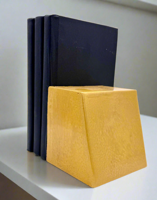 Modern Geometric Concrete Bookends – Heavy Duty Support (Custom Color & Finishing options)