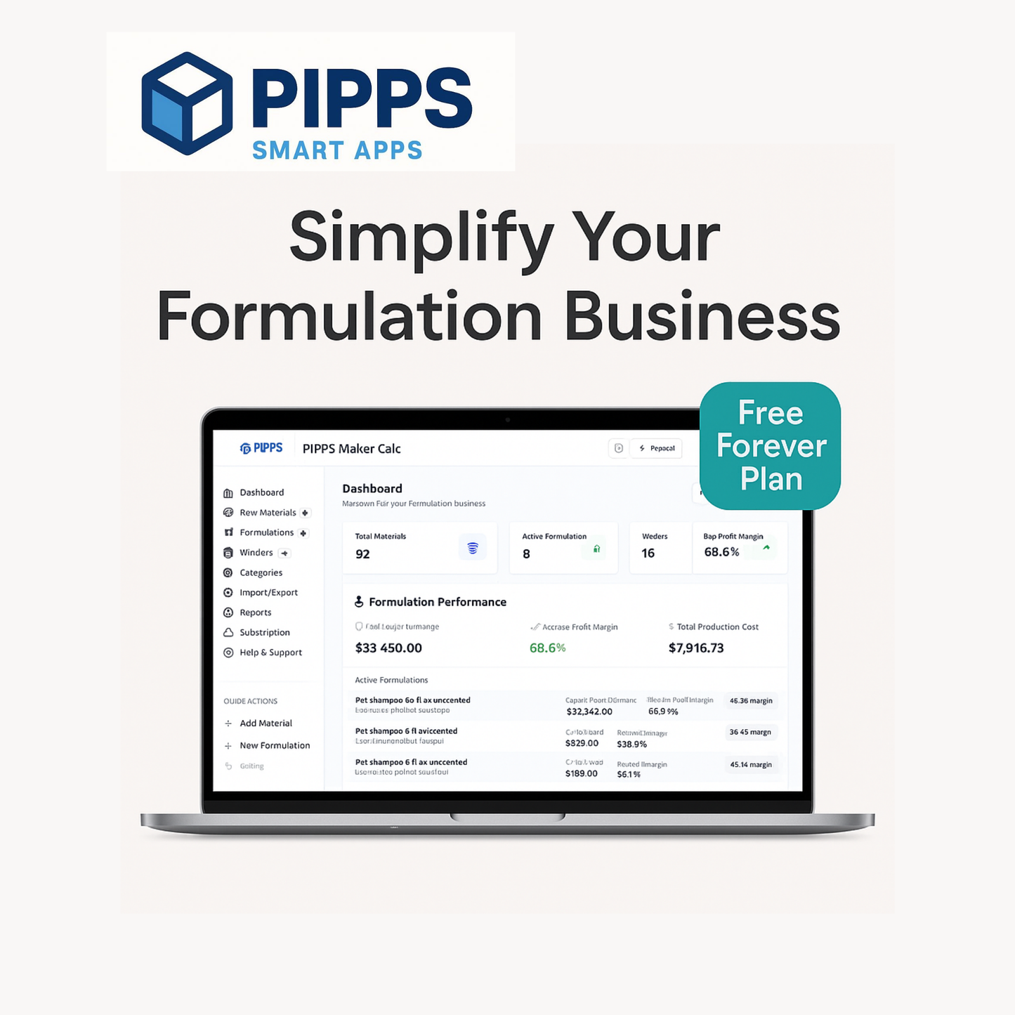 PIPPS MakerCalc: Product Formulation & Cost Management Tool