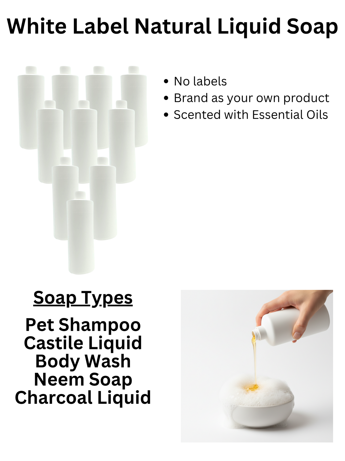 Premium White Label Natural Liquid Castile Soap - Bulk Wholesale